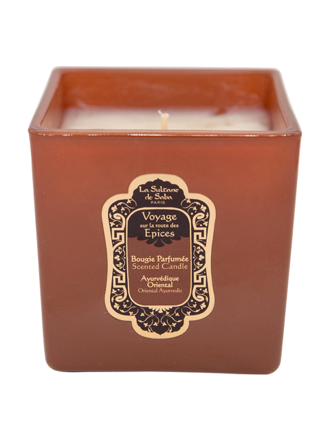 Square Candle Ayurvedic Fragrance Oriental Amber, Vanilla & Patchouli 200ml